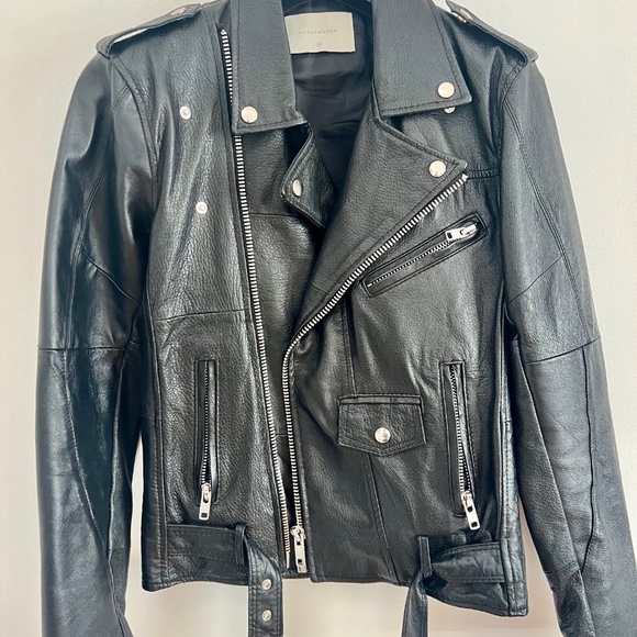 Deadwood Recycled Classic Leather Biker Jacket (38 (US 4))